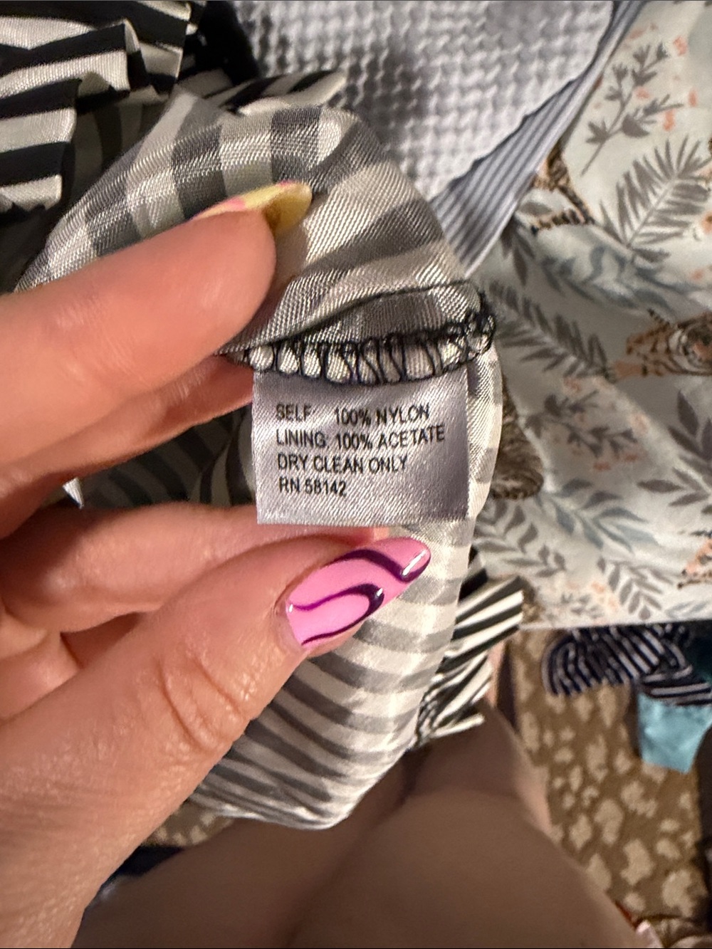 Black & White Striped Lace-Overlay Slip Dress - 2 - Picture 5 of 5